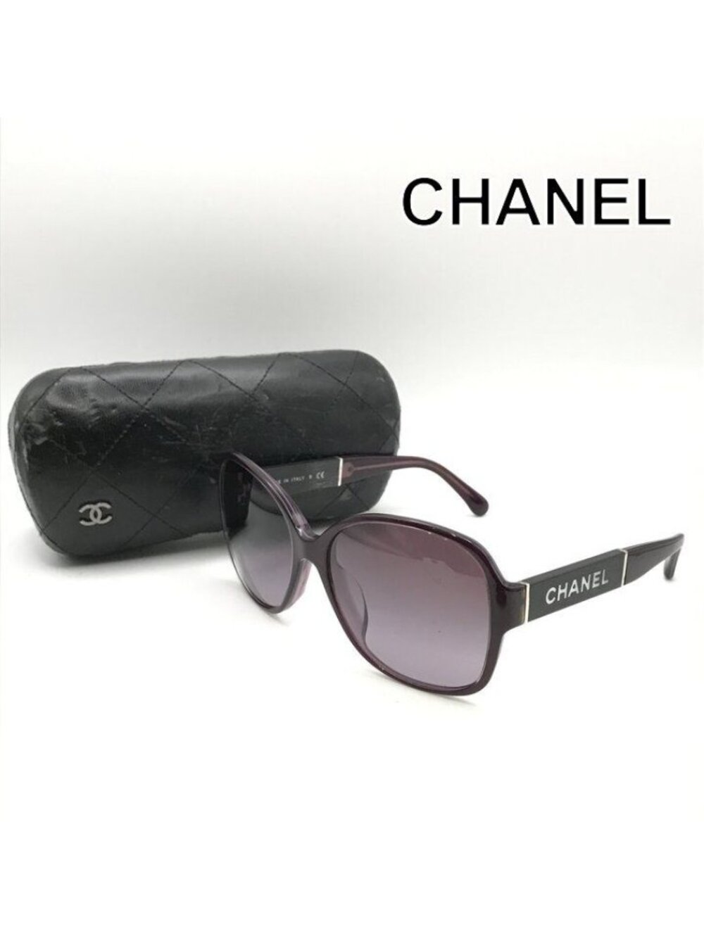 Chanel Logo Purple Sunglasses Eyewear Cell Acetate